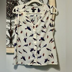 H&M Button-Down Bird Printed Blouse